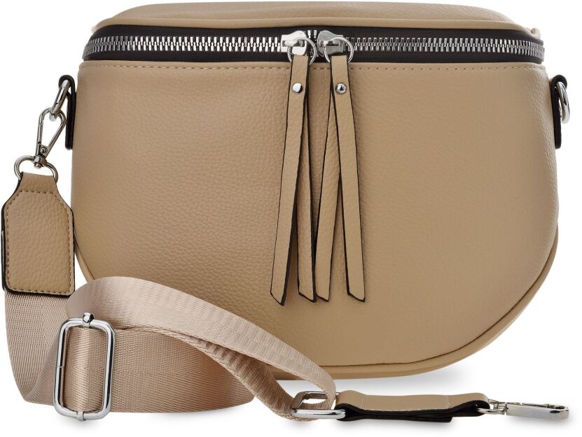 Dámská kabelka 2v1 crossbody a ledvinka z eko kůže - béžová