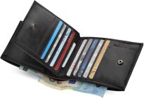 Pánská kožená peněženka Rovicky s RFID ochranou na karty – černá - 6