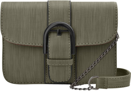 Retro crossbody kabelka s řetízkem a ozdobnou přezkou - zelená