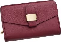 Elegantní klasická dámská peněženka na zip z ekologické kůže - bordová - 5