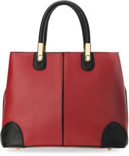 Elegantní dvoubarevná dámská kabelka tote bag červená