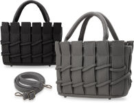 Krásná dámská kabelka kufřík do ruky i na rameno šedý - 6