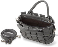 Krásná dámská kabelka kufřík do ruky i na rameno šedý - 4