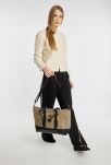 Velká dámská shopper taška Monnari textilní kabelka přes rameno víkendová sportovní - béžová - 5