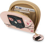 Unikátní peněženka-psaníčko s krásnou nášivkou a přívěškem sovy černá - 4