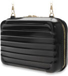 Elegantní jedinečná dámská lakovaná pevná kabelka kufřík listonoška na řetízku s 3d vytlačením - stříbrná - 2