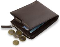 Horizontální pánská funkční peněženka, módní design černá - 5