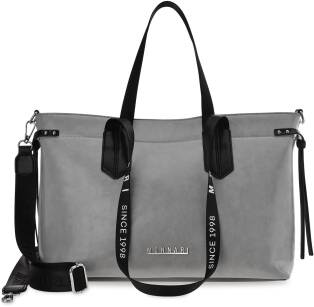 Velká módní dámská šedá kabelka objemná taška shopper monnari bag se sportovním popruhem a logem