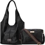 Monnari dámská kabelka vak shopper volná taška 2v1 + crossbody - krokodýlí - černá - 3