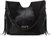 Monnari dámská kabelka vak shopper volná taška 2v1 + crossbody - krokodýlí - černá - 7