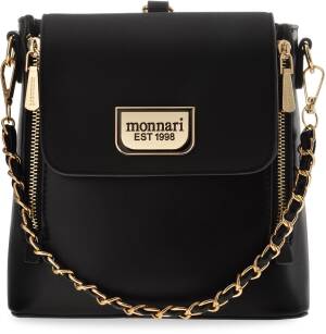 Monnari elegantní dámský batoh městská kabelka 2v1 kabelka poštovní taška a batoh v jednom nubuková semišová - černá