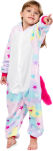 Dětské kigurumi pyžamo overal kostým onesie – duhový jednorožec s hvězdičkami - 3