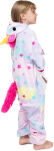 Dětské kigurumi pyžamo overal kostým onesie – duhový jednorožec s hvězdičkami - 4