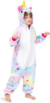 Dětské kigurumi pyžamo overal kostým onesie – duhový jednorožec s hvězdičkami - 7