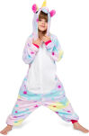 Dětské kigurumi pyžamo overal kostým onesie – duhový jednorožec s hvězdičkami - 8