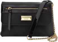 Monnari klasická dámská kabelka přes rameno elegantní crossbody s klopou – černá - 5