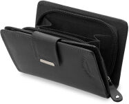Klasická dámská peněženka s přezkou BAG STREET přírodní kůže - černá - 4
