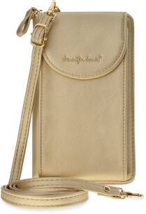 Jennifer jones malá dámská kabelka peněženka pouzdro na telefon 2v1 mini listonoška psaníčko - zlatá