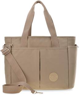 Peterson dámská sportovní městská velká taška prostorná nákupní taška s kapsami a dlouhým popruhem - béžová