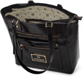 Monnari lakovaná aktovka elegantní dámská taška velká kabelka shopper pevná lodička - černá - 3