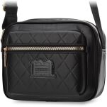 Monnari kabelka prošívaná pošťák přes rameno se širokým popruhem - černá - 5