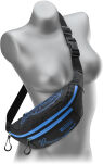 Pánská sportovní vodotěsná ledvinka objemná velká bederní taštička - niebiesko-černá - 3