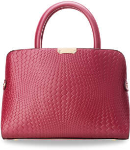 Posh dámská kabelka kufřík s ražením ve stylu hadí kůže růžová