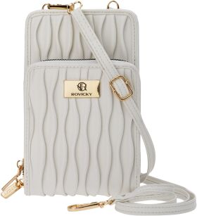 Malá dámská kabelka peněženka pouzdro na telefon 2v1 psaníčko pošťák - bílá