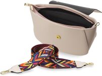 Dámská kabelka kufřím typu loďka abakus + pásek aztécký vzor šedý - 4