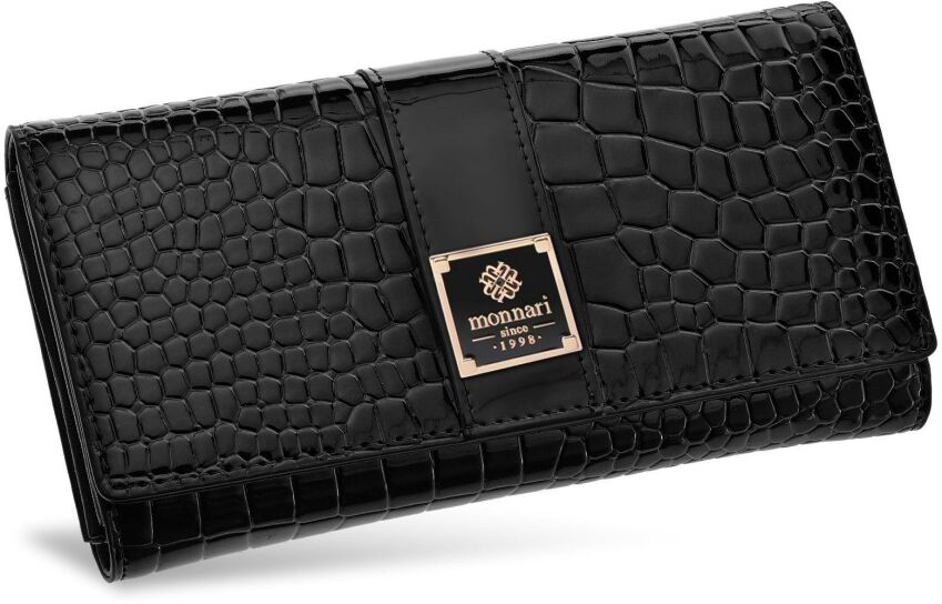 Monnari elegantní dámská peněženka s krokodýlím vzorem - černá