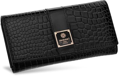 Monnari elegantní dámská peněženka s krokodýlím vzorem - černá