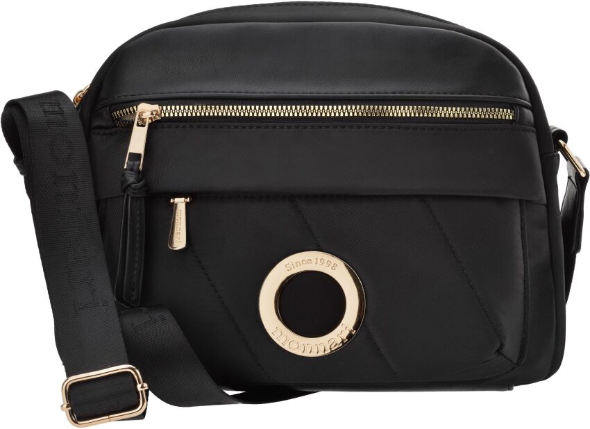 Monnari velká textilní pošťácká taška na popruhu prostorná kabelka - černá