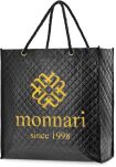 Prošívaná taška Monnari velká prostorná nákupní ekologická taška shopper s logem - černá - 2