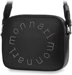 Dámska kabelka monnari s unikátním logem s flitry brašna na dlouhém širokém pásku - černá - 3