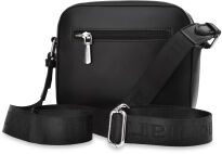 Dámska kabelka monnari s unikátním logem s flitry brašna na dlouhém širokém pásku - černá - 4