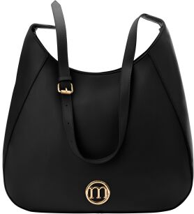 Monnari velká klasická hladká kabelka na rameno elegantní shopper vak - černý