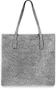 Stylová shopperka velká dámská kabelka pro každodenní nošení stříbrná