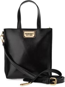 Monnari classic dámská kabelka malý kufřík oboustranná kabelka s reliéfním koženým vzorem - černá