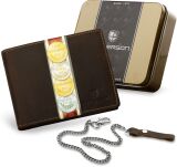 Peterson nubuck kožená pánská peněženka s řetězkem - hnědá - 2