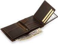 Peterson nubuck kožená pánská peněženka s řetězkem - hnědá - 4