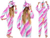 Kigurumi overal na spaní a kostým – růžovo-modrý jednorožec - 4