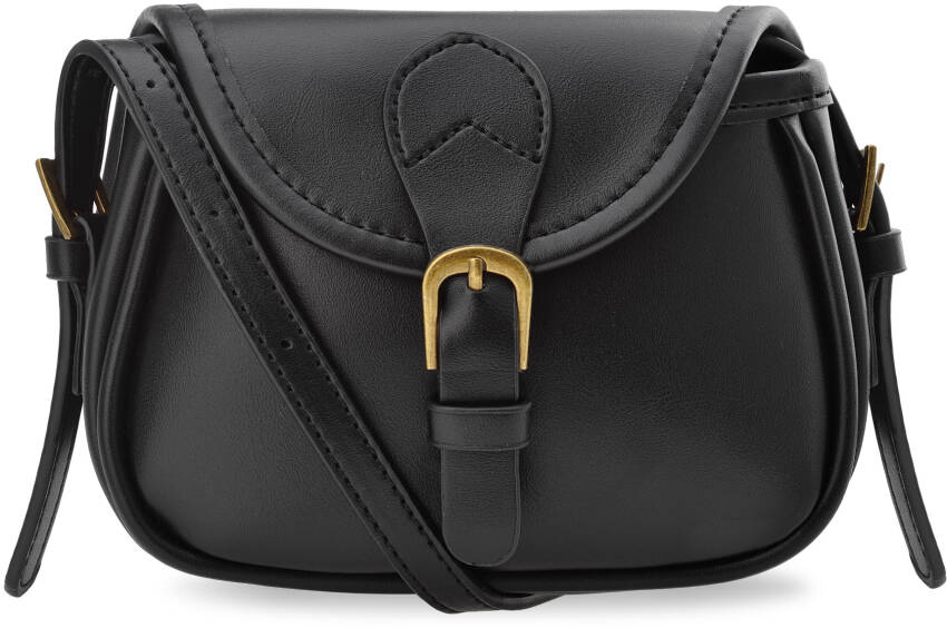 Klasická krásná dámská  kabelka malá listonoška s popruhem ve stylu retro - černá