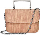 Elegantní malá pevnáí dámská kabelka  listonoška na řetízku – meruňková - 2