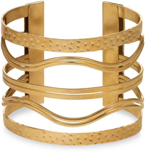 Velký náramek bangle elegantní obruč - zlatý