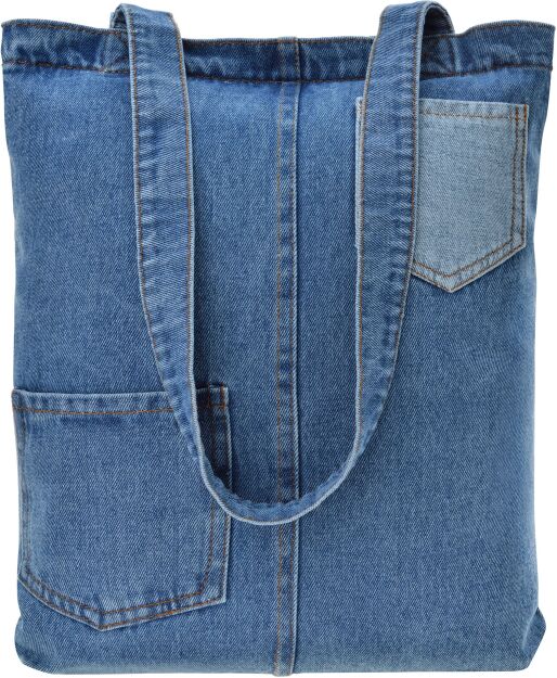 Džínová taška shopper, taška na nákupy, džínová do školy nebo práce - modrá