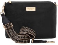 Monnari semišová dámská taška vak shopper volná matná kabelka 2v1 + crossbody - černá - 2