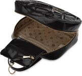 Monnari velká cestovní kosmetická taška organizér s prošíváním lakovaný kufřík- černá - 3