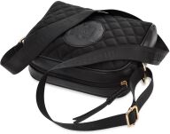 Černá taška Monnari prošívaná dámská kabelka přes rameno logo - černá - 3