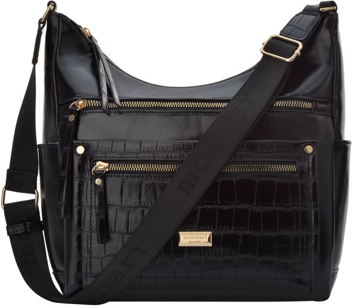Monnari dámská kabelka prostorná velká kabelka přes rameno s kapsami - černá