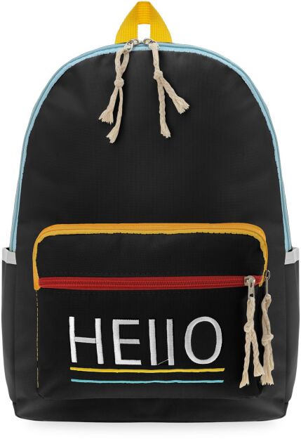 Studentský školní a výletní batoh barevný pro kluky i holky ČERNÝ